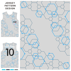 Abstract hexagone concept vector jersey pattern template for printing or sublimation sports uniforms football volleyball basketball e-sports cycling and fishing Free Vector.