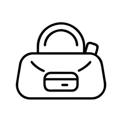 Handbag with handle and zipper in minimalist line art style  