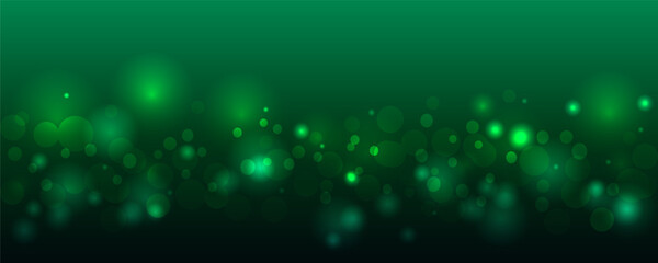 green bokeh background. Green and black shiny bokeh background for celebrations. Texture base template for Christmas and New Year. Gradient noise effect.  Light dark neon. Banner and flyer design.  © Iryna