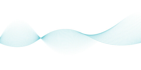Abstract blue color with sound waves on white background
