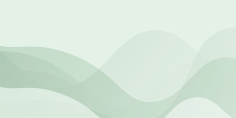 Obraz premium Light green element wave shapes background. Frame wallpaper design. Modern banner, poster or brochure. Vector illustration