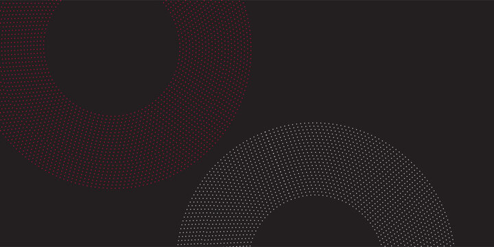 abstract stroke circles red and white on black background