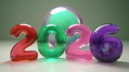 Colorful Letters Form the Number 2026
