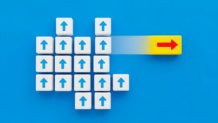 Stand out from the crowd. Individuality, independence, uniqueness and creativity. Going separate way. Exploring new directions.