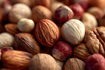 Realistic 3d nut icons set: almond, cashew, walnut, pistachio, peanut, hazelnut, pecan, macadamia