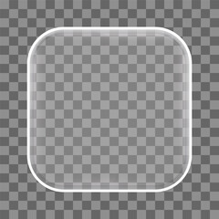 Glassmorphism square shape UI design element isolated on transparent background. Frosted glass shapes for web, app, banner, social media design projects