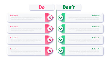 Do and dont infographic design template modern style for presentation