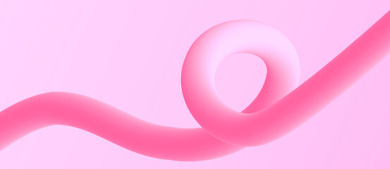 Pink Ribbon Flowing Motion