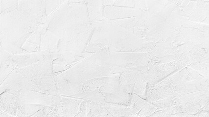 Texture of white plaster on a concrete wall handmade. Construction, interior design.
