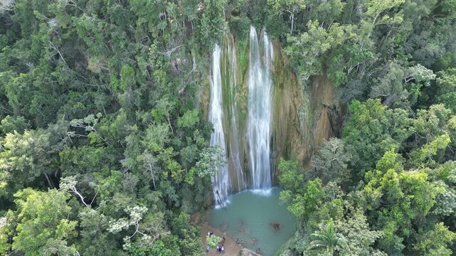 View of the waterfalls on the hike towards El Salto Del Lim&oacute;n in Samana, Dominican Republic
