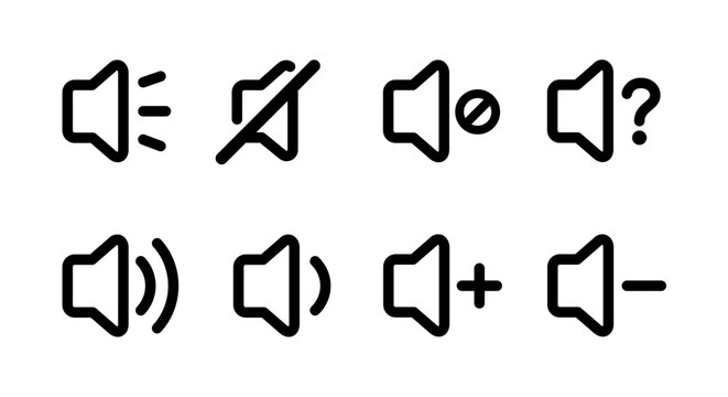 Volume Audio Icon Set Mute Sound Speaker Icons