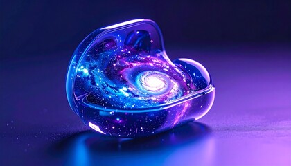 a vibrant, glowing sphere shaped like an egg with a spiral pattern, set against a colorful background