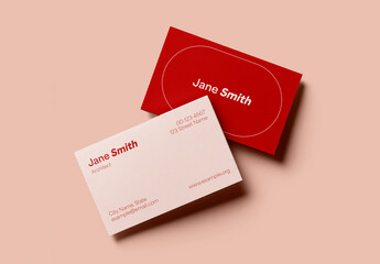 Business Card Stack Mockup on Color Background