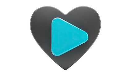 Heart with Play Button Icon