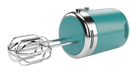 Retro Teal Hand Mixer with Chrome Accents
