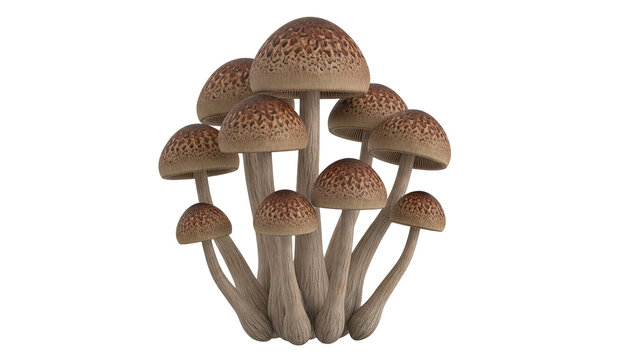 Cluster of Brown Cap Mushrooms