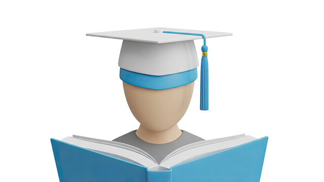 3D Graduation Cap and Book