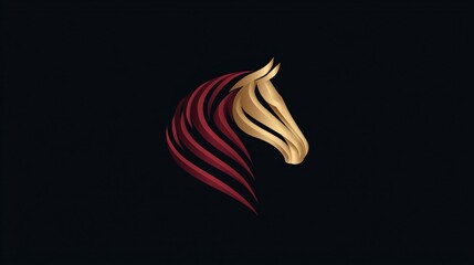 Fototapeta premium chinese new year 2026 horse symbol, minimal luxury style, red gold color palette, asian heritage concept