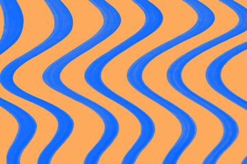 青い波線が並ぶ手描き抽象パターン背景｜曲線ウェーブのモダンデザイン