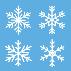 simple snowflakes symbol logo vector set