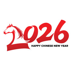 horse chinese year 2026 logo vector