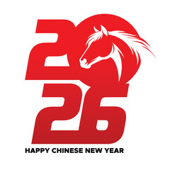 happy chinese new year 2026 logo vector
