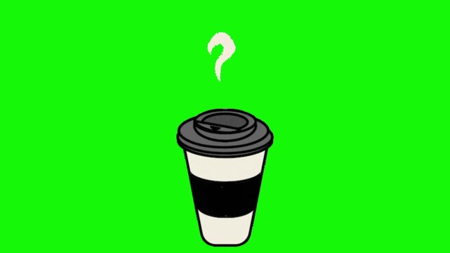 vector illustration of a black coffee on green background