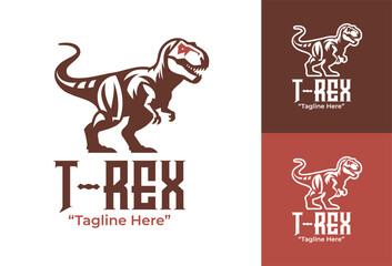 Tyrannosaurus Rex Logo Modern Minimalist Creative Identity © radjarz