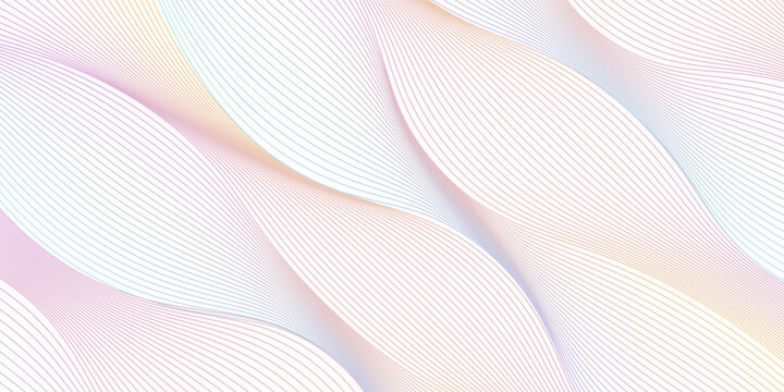 Passport rainbow watermark, guilloche pattern, intersecting wavy lines on a soft, pastel rainbow gradient background