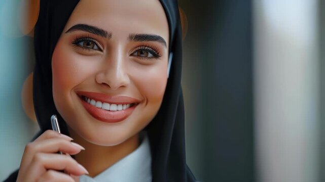 Serene Portrait: A portrait captures the genuine smile of a beautiful individual, exuding confidence, and the purity of joy, The frame reveals a sense of inner peace.