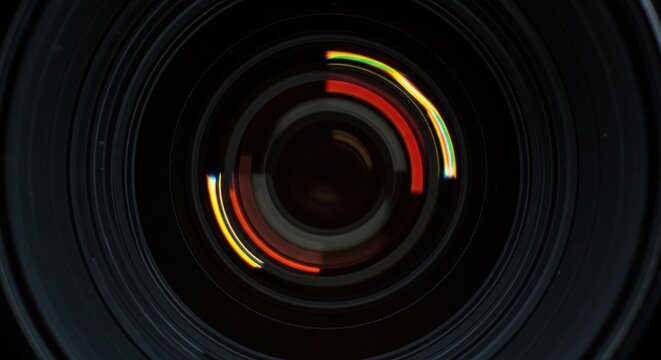 Abstract colorful camera lens pattern