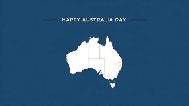 Happy australia day celebration with map of australia on blue background with Australian map and national day and holiday and map illustration