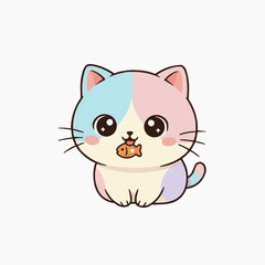 Obraz premium cartoon cat, vector illustration