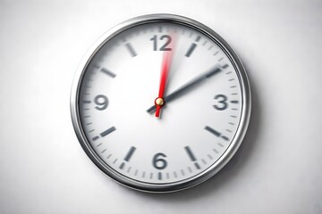 A precise round analog clock showing the time of 12:30 against a plain white background.