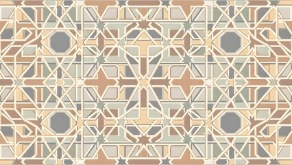 Intricate geometric pattern on beige background