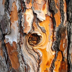 Abstract detail shot of colorful bark texture