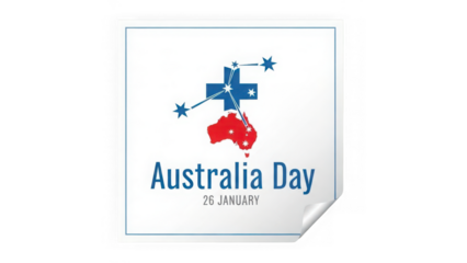 Australia Day celebration poster with map and stars