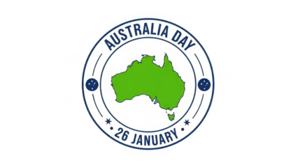 Australia Day logo with map and date