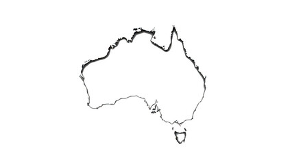 australia map outline on white background