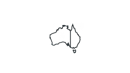 Australia map with dividing line