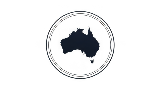 Australia map in circle frame graphic element - Powered by Adobe