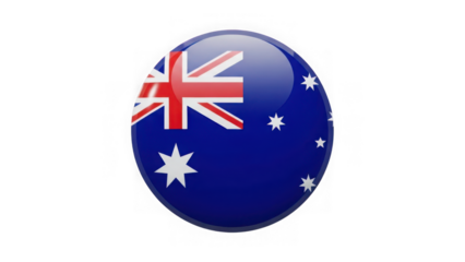 Australian flag button icon with white stars