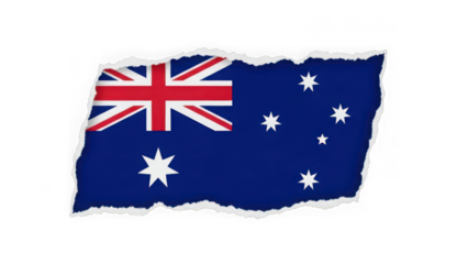 Australian flag on ripped paper background