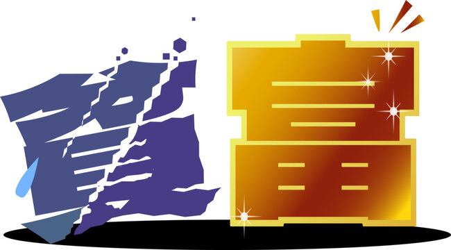 格差社会を象徴する「貧」と「富」の漢字の対比イラスト