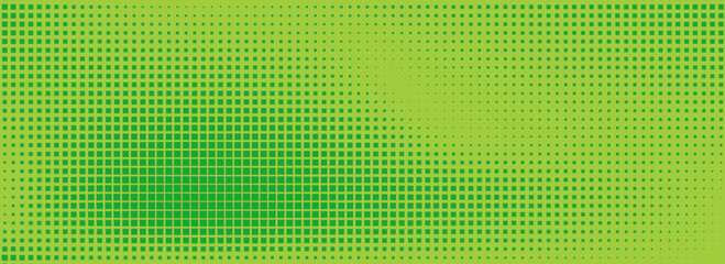 Pixel green mosaic. Monochrom abstract vector background. Retro pixilated backdrop. Cover art for a comic book or manga.Eps10