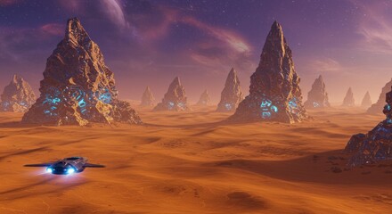 Naklejka premium Alien desert landscape