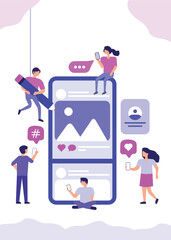 Social Media Marketing Concept Showing Mobile Engagement and Digital Content Strategy