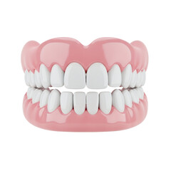 Obraz premium Realistic 3D Illustration of a Set of Dentures, Perfect for Dental Health Concepts