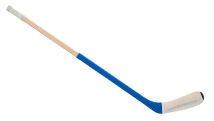 Blue and white hockey stick