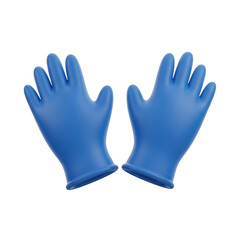 Obraz premium Pair of blue protective gloves isolated on white background, used for safety and hygiene
